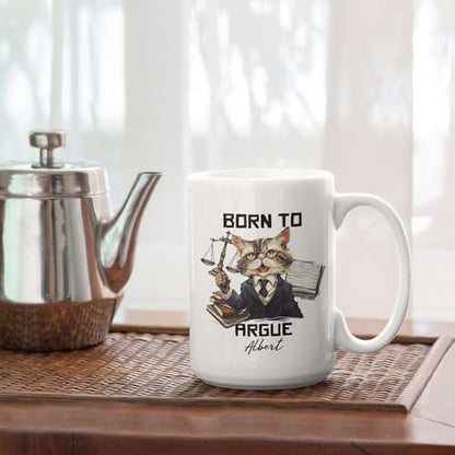 Born To Argue Personalized Name Law Student | Customised Coffee Mug | 11 OZ
