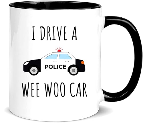 Funny Police Officer Wee Woo Car Graduation | Ceramic Coffee Mug | 11 OZ