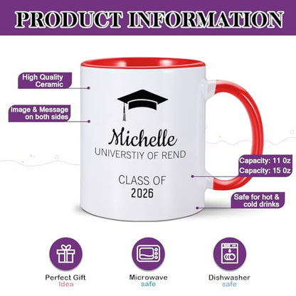 Personalized Class of 2026 Graduation with | Customised Coffee Mug | 11 OZ