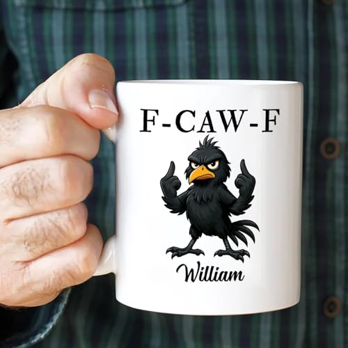 Customized Caw-F Crow Accent Personalized | Customised Coffee Mug | 11 OZ