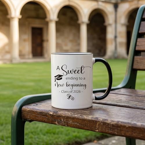 Graduation Gifts A Sweet Ending to New | Ceramic Coffee Mug | 11 OZ