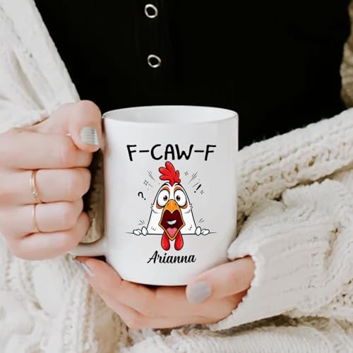 Custom Caw-F Hidden Message Sarcastic Gift | Customised Coffee Mug | 11 OZ