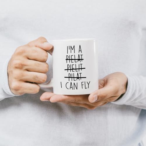 Funny Pilot Gifts I Can Fly Gag for Aviation | Ceramic Coffee Mug | 11 OZ