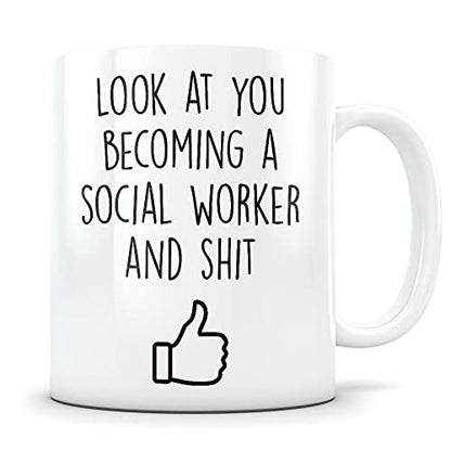 Social Worker Graduation Gift Graduate Funny | Ceramic Coffee Mug | 11 OZ