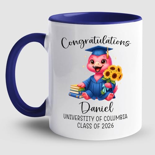 Personalized Name Congratulations Flamingo | Customised Coffee Mug | 11 OZ