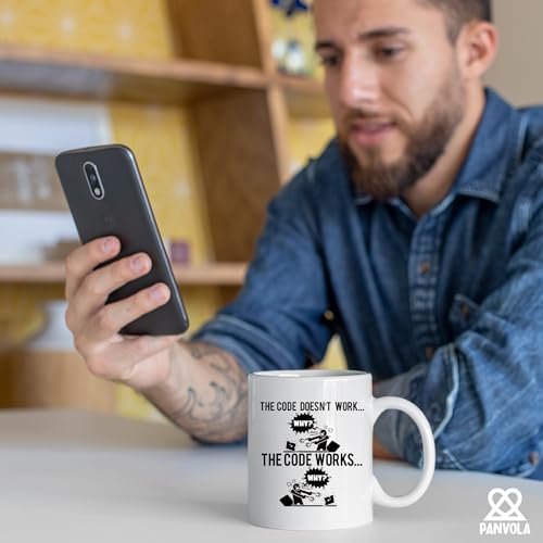 Code Works Why Funny Programmer Gifts Humor | Ceramic Coffee Mug | 11 OZ