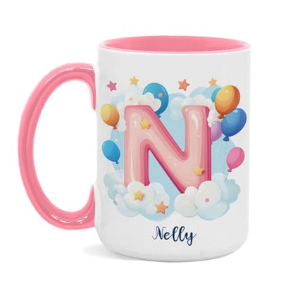 Initial N Decorative Custom Name Letter | Customised Coffee Mug | 11 OZ