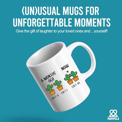 6 Month Anniversary Cactus Boyfriend Gifts | Ceramic Coffee Mug | 11 OZ