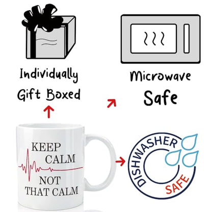 VLUG Keep Calm Not that Funny Gift for Nurse | Ceramic Coffee Mug | 11 OZ