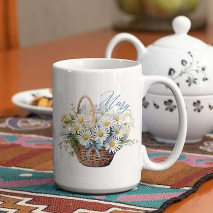 Unique Personalized Name Daisy Travel | Customised Coffee Mug | 11 OZ
