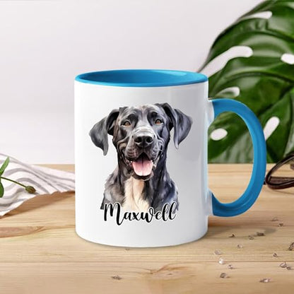 Personalized Name Great Dane Custom Dog | Customised Coffee Mug | 11 OZ