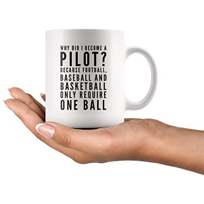 Why Did I Become A Pilot Because Football | Ceramic Coffee Mug | 11 OZ