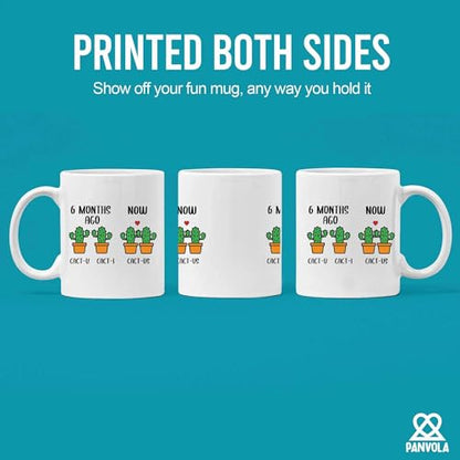 6 Month Anniversary Cactus Boyfriend Gifts | Ceramic Coffee Mug | 11 OZ