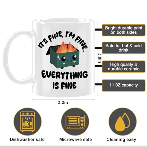 Funny It s Fine Everything is Christmas | Ceramic Coffee Mug | 11 OZ