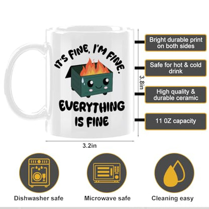 Funny It s Fine Everything is Christmas | Ceramic Coffee Mug | 11 OZ