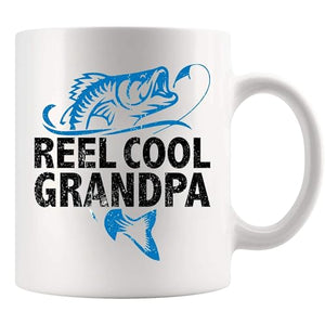 Reel Cool Grandpa Fishing Gifts For Men From | Ceramic Coffee Mug | 11 OZ