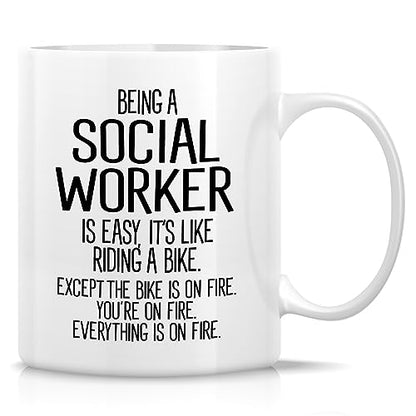 Funny Social Worker Gift Work Graduation Funny | Ceramic Coffee Mug | 11 OZ