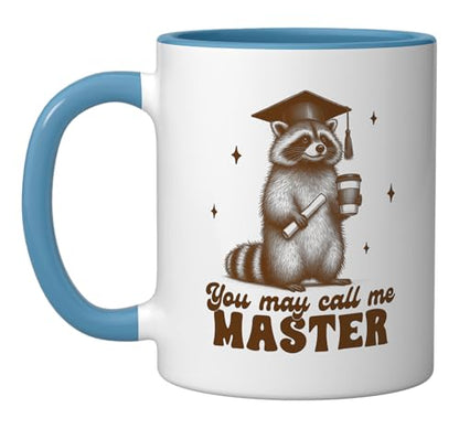 Graduation Raccoon Grad May Call Me Master | Ceramic Coffee Mug | 11 OZ