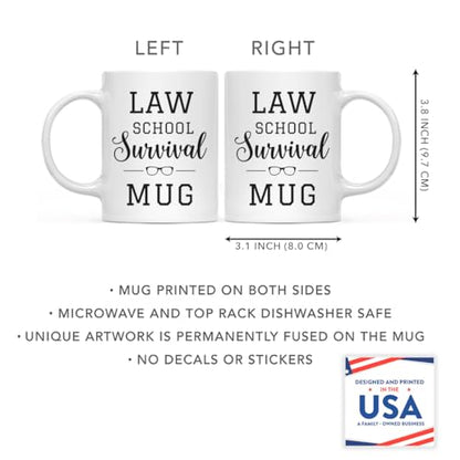 Graduation Gift Law School Survival 1-Pack | Ceramic Coffee Mug | 11 OZ