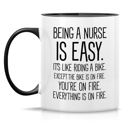 Funny Being a Nurse is Easy Sarcasm Graduate | Ceramic Coffee Mug | 11 OZ