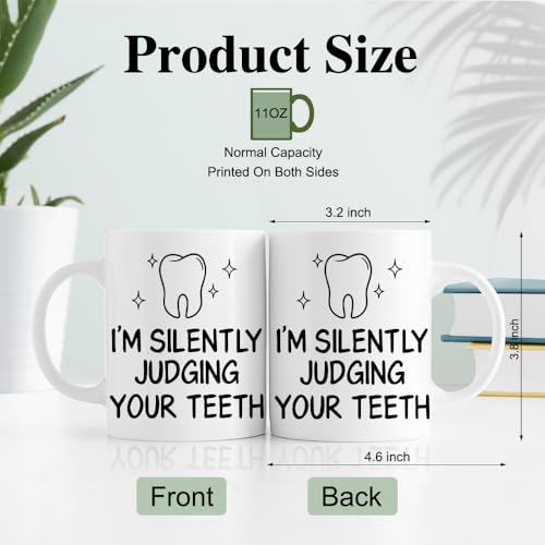 RZHV I M Silently Judging Your Teeth Funny | Ceramic Coffee Mug | 11 OZ