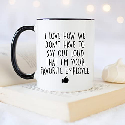 YouNique Boss Favorite Employee Worlds Best | Ceramic Coffee Mug | 11 OZ