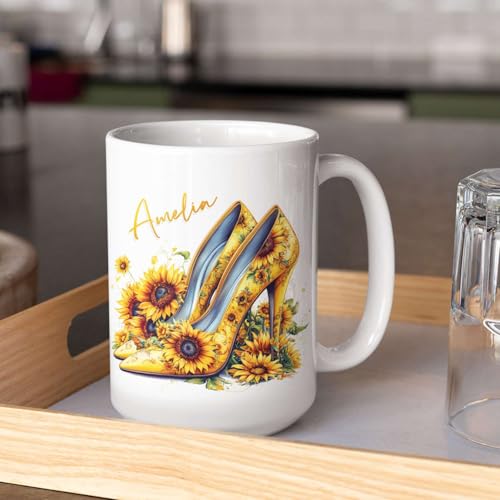 Personalized High Heel Custom Name Elegant | Customised Coffee Mug | 11 OZ