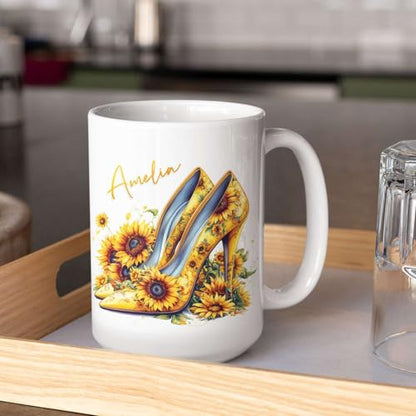 Personalized High Heel Custom Name Elegant | Customised Coffee Mug | 11 OZ