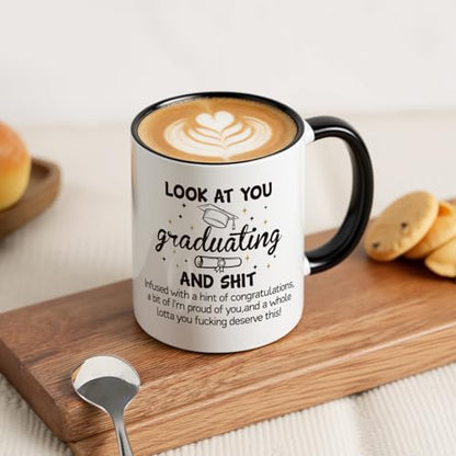 Graduation Gift for Her Him Look at You | Ceramic Coffee Mug | 11 OZ
