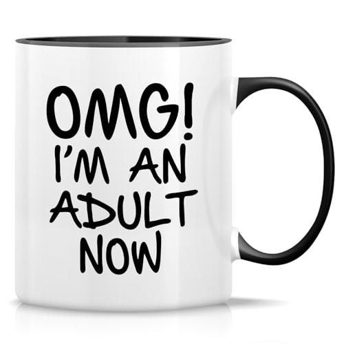 Funny OMG I m an Adult Now Graduation Graduate | Ceramic Coffee Mug | 11 OZ