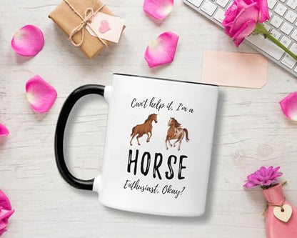 Horse Cute Horses Novelty Farm Cowboys Themed | Ceramic Coffee Mug | 11 OZ