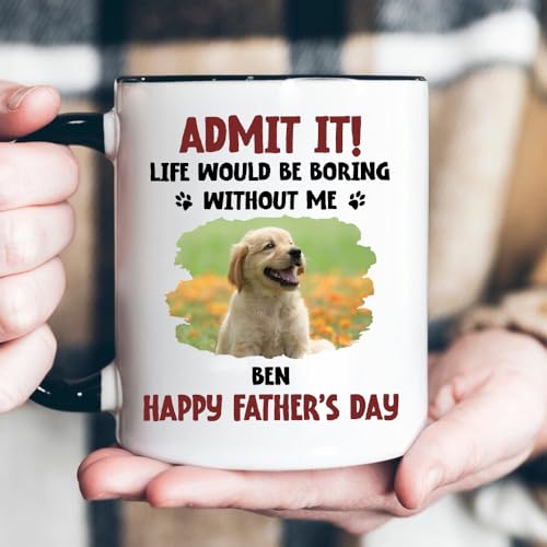 Custom Dog Dad with Dogs Names | Ceramic Coffee Mug | Father's Day Gift | Stylish Printed Design | Tea & Coffee Cup | 11oz