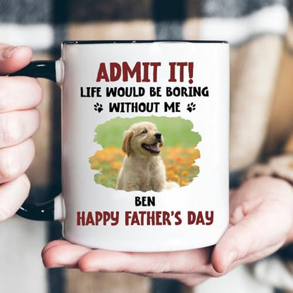Custom Dog Dad with Dogs Names | Ceramic Coffee Mug | Father's Day Gift | Stylish Printed Design | Tea & Coffee Cup | 11oz