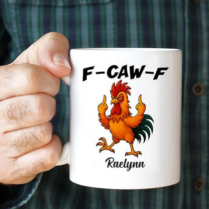 Personalized Caw -F Pun Hidden Message | Customised Coffee Mug | 11 OZ