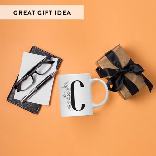 Gift Elegant Design Monogram Initial Letter C | Ceramic Coffee Mug | 11 OZ