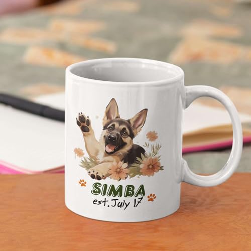 Unique Customized Young German Shepherd | Customised Coffee Mug | 11 OZ