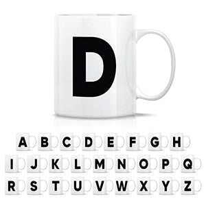 Initial A-Z Alphabet Monogrammed Scholar | Ceramic Coffee Mug | 11 OZ
