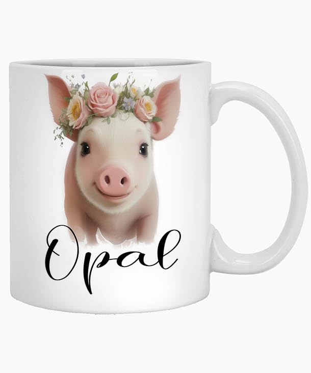 Pig Gifts Lover Personalized Custom Name | Customised Coffee Mug | 11 OZ