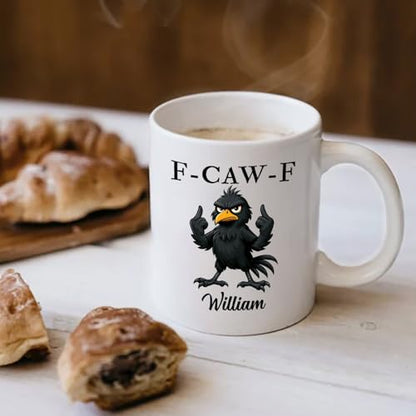 Customized Caw-F Crow Accent Personalized | Customised Coffee Mug | 11 OZ