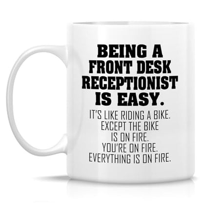 Funny Front Desk Receptionist or Humorous | Ceramic Coffee Mug | 11 OZ