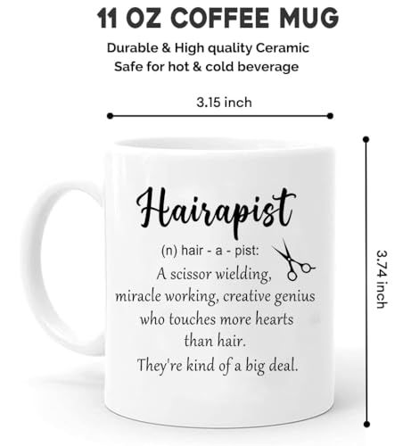 Waldeal Funny Hairapist Hairdresser Gifts for | Ceramic Coffee Mug | 11 OZ