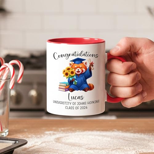 Personalized Name Congratulation Grad Panda | Customised Coffee Mug | 11 OZ