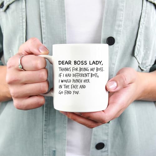 Veracco Dear Boss Lady Thanks For Being My | Ceramic Coffee Mug | 11 OZ