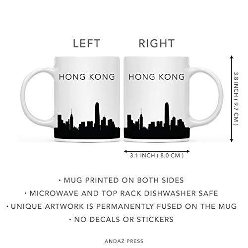 Tourist Travel Souvenir Gift Hong Kong Skyline | Ceramic Coffee Mug | 11 OZ