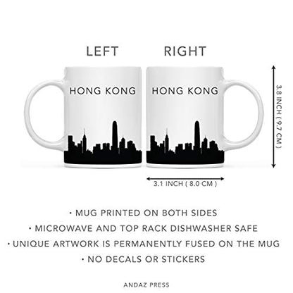 Tourist Travel Souvenir Gift Hong Kong Skyline | Ceramic Coffee Mug | 11 OZ