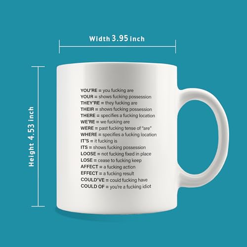 Expletive Grammar Funny Gifts Sarcastic | Ceramic Coffee Mug | 11 OZ