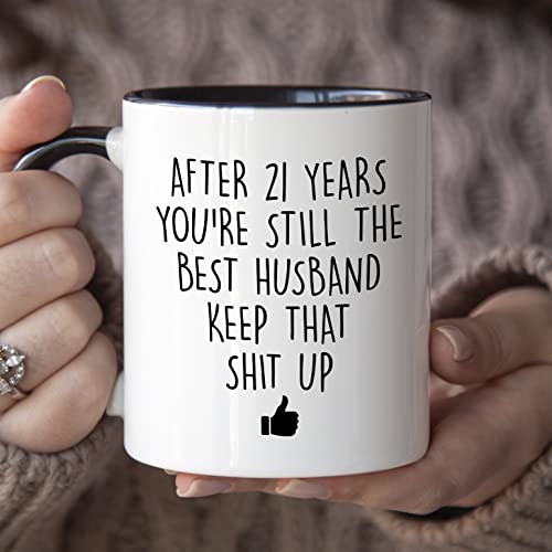 21 Year Anniversary for Him 21st Wedding | Ceramic Coffee Mug | 11 OZ
