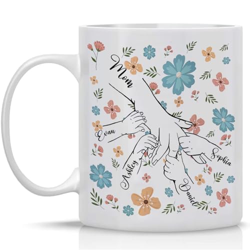 Personalized Mom Mama Holding Kid s Hands | Customised Coffee Mug | 11 OZ