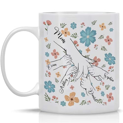 Personalized Mom Mama Holding Kid s Hands | Customised Coffee Mug | 11 OZ