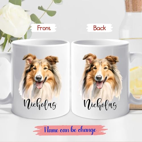 Personalized Rough Collie Customized Name | Customised Coffee Mug | 11 OZ